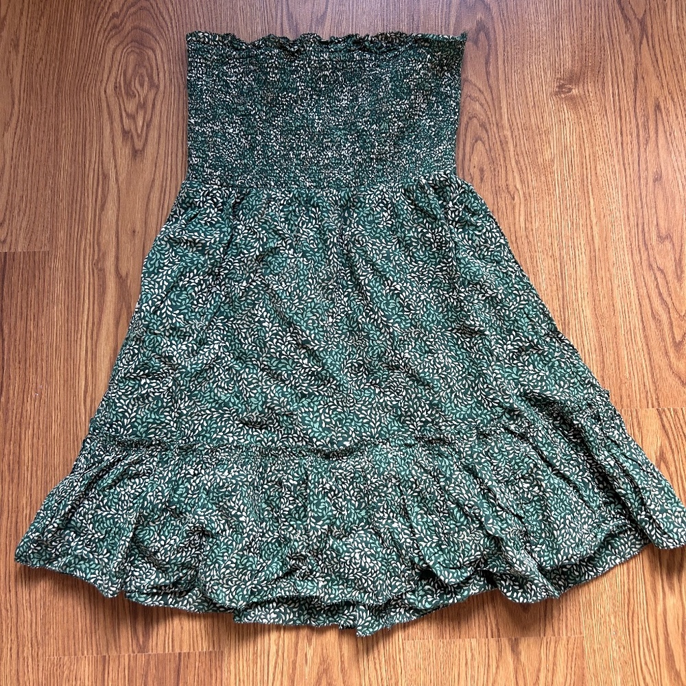 Aerie Green Floral Flowy Sundress